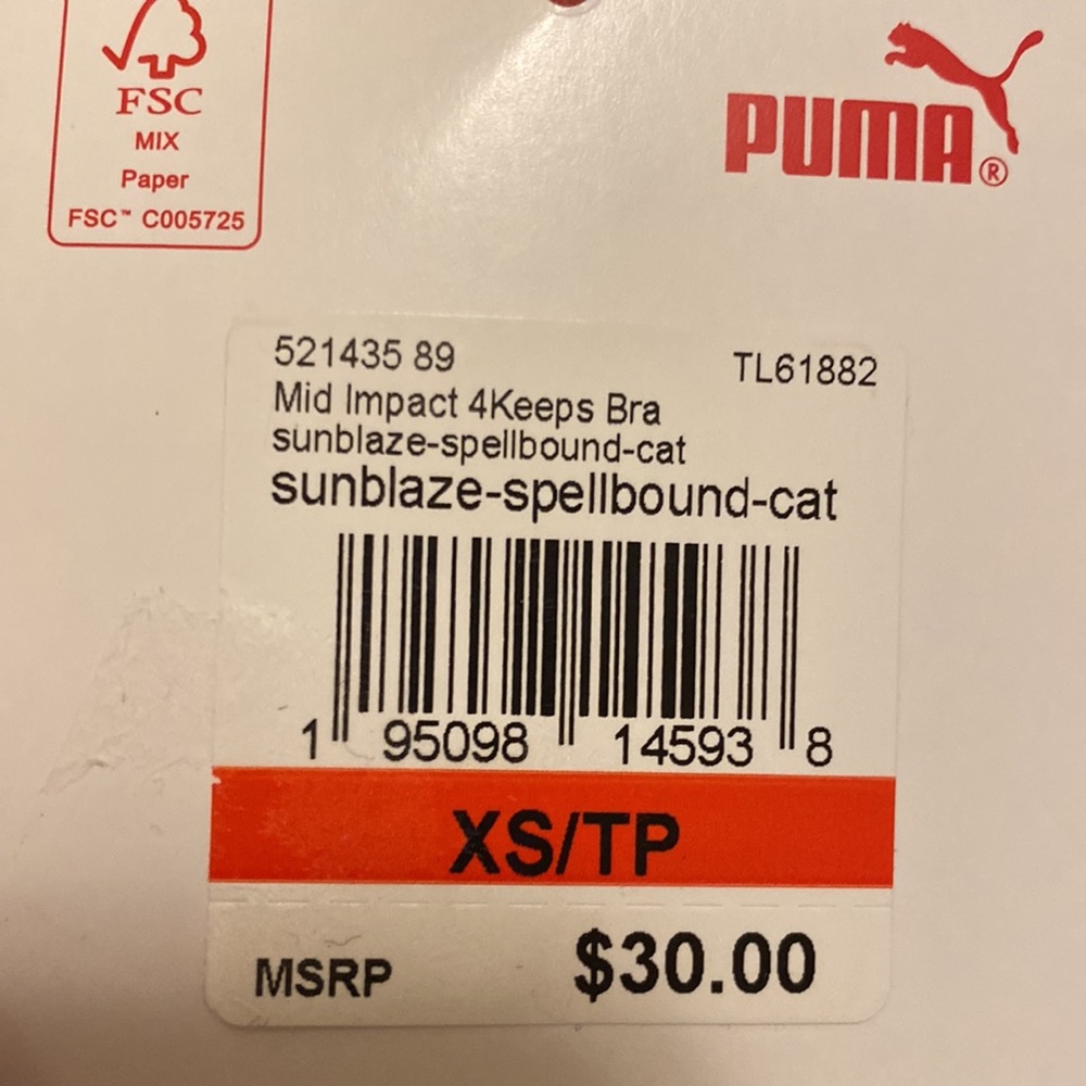 NWT Puma sports bra, it’s XS/TP and fits S/M - Picture 5 of 8
